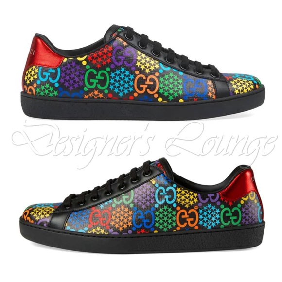 NEW GUCCI Men's Ace GG Supreme Canvas Psychedelic Low Top Sneakers G 9 / US 9.5 - Picture 3 of 10